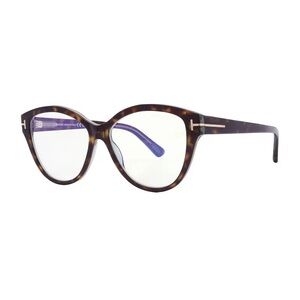 New Tom Ford Eyeglasses FT5954-B 055 Coloured Havana/Clear Blue Light Block 54mm